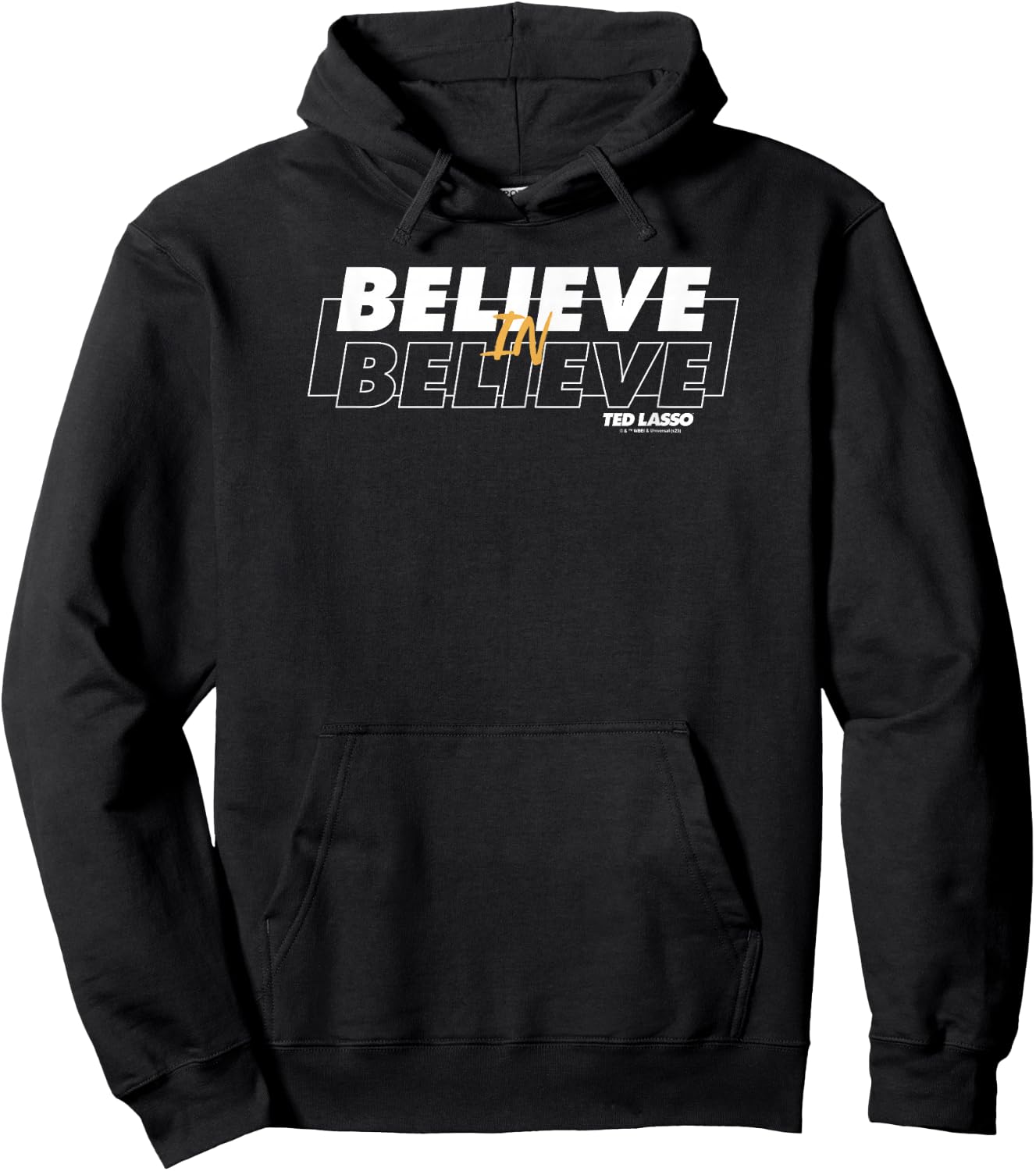 Ted Lasso Believe In Believe Text Outline Logo Hoodie - Hoodie | Black