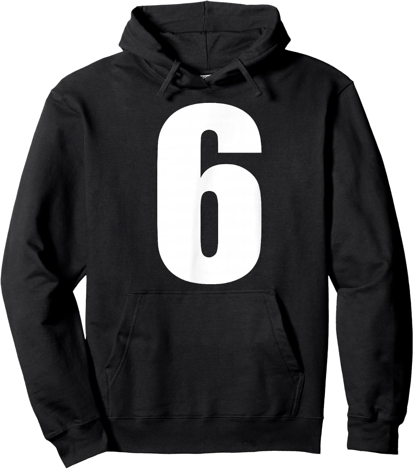 Number Six Numeral 6 Plain White Numbers Hoodie - Hoodie | Black