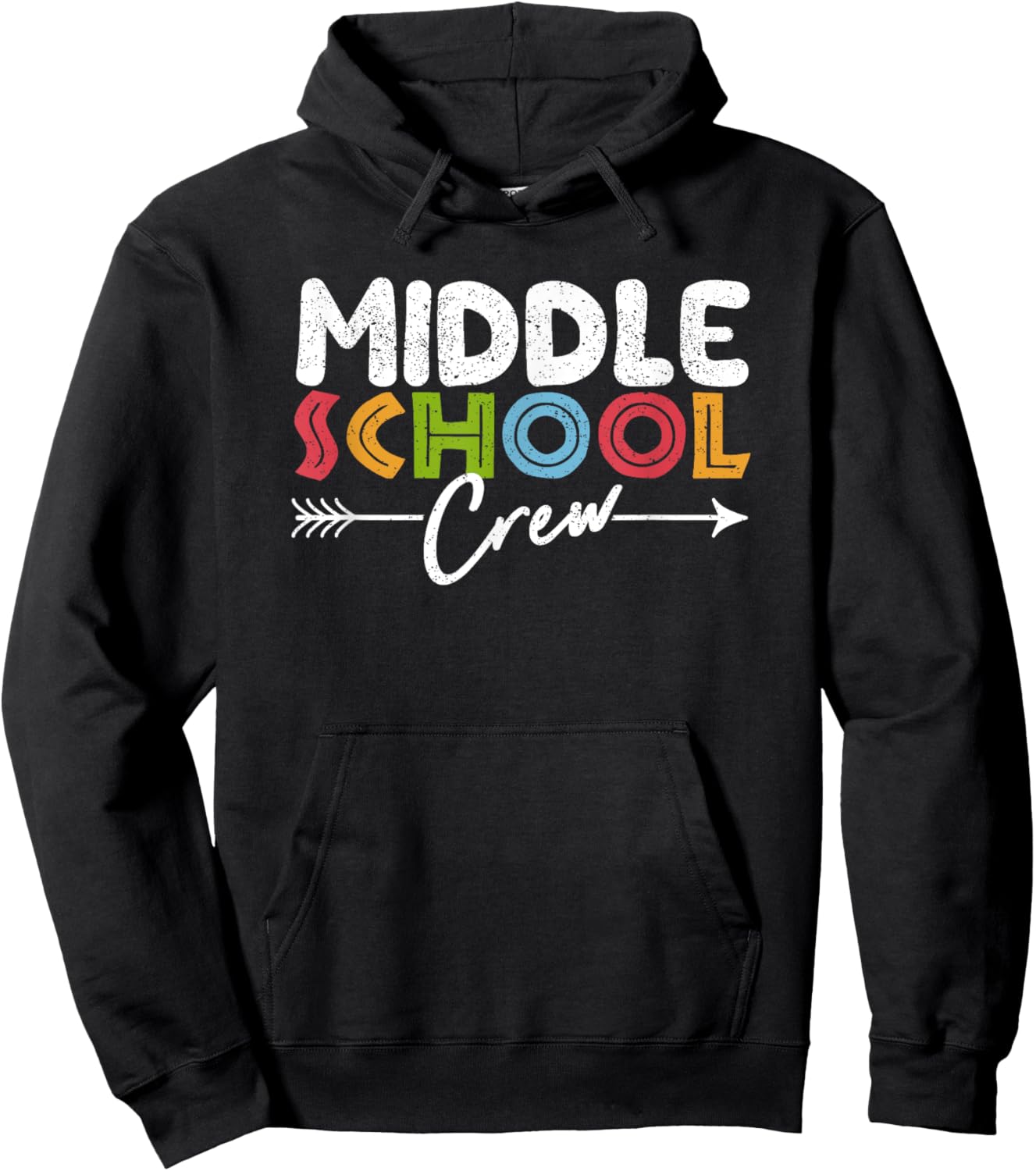 Middle School Crew Retro Funny Teacher Student Vintage Hoodie - Hoodie | Black