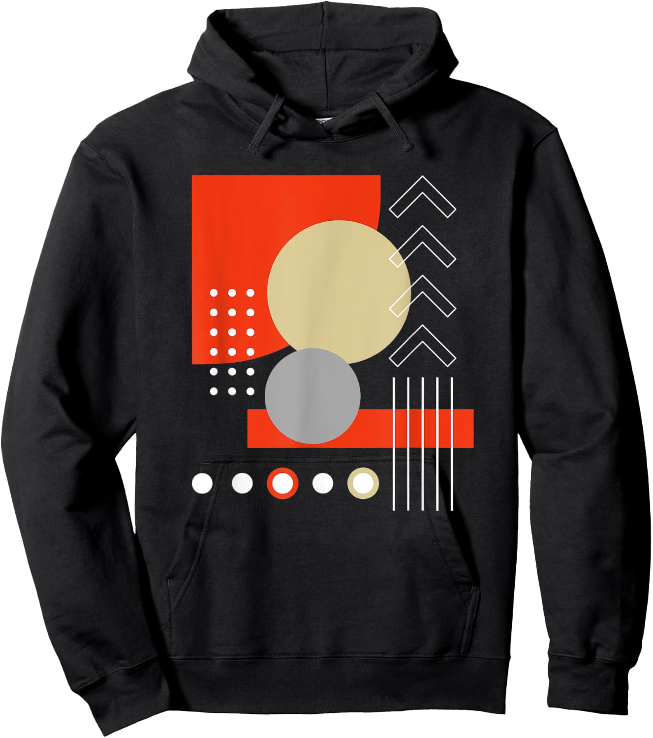 Geometric Shapes Abstract Modern Art Design Vintage Retro Hoodie - Hoodie | Black