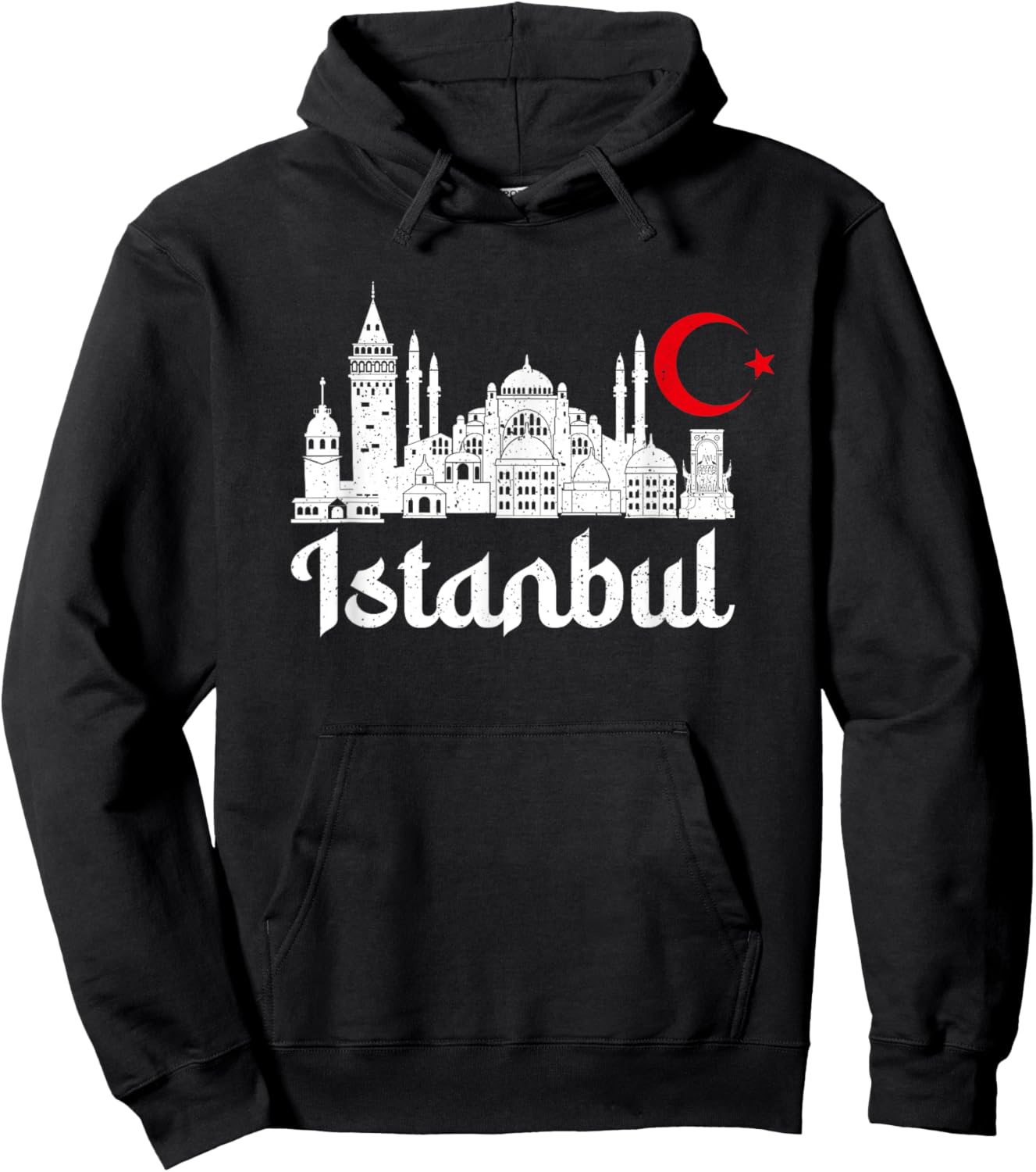 Istanbul Landmark Hagia Sophia Silhouette Turkey Muslim Flag Hoodie - Hoodie | Black