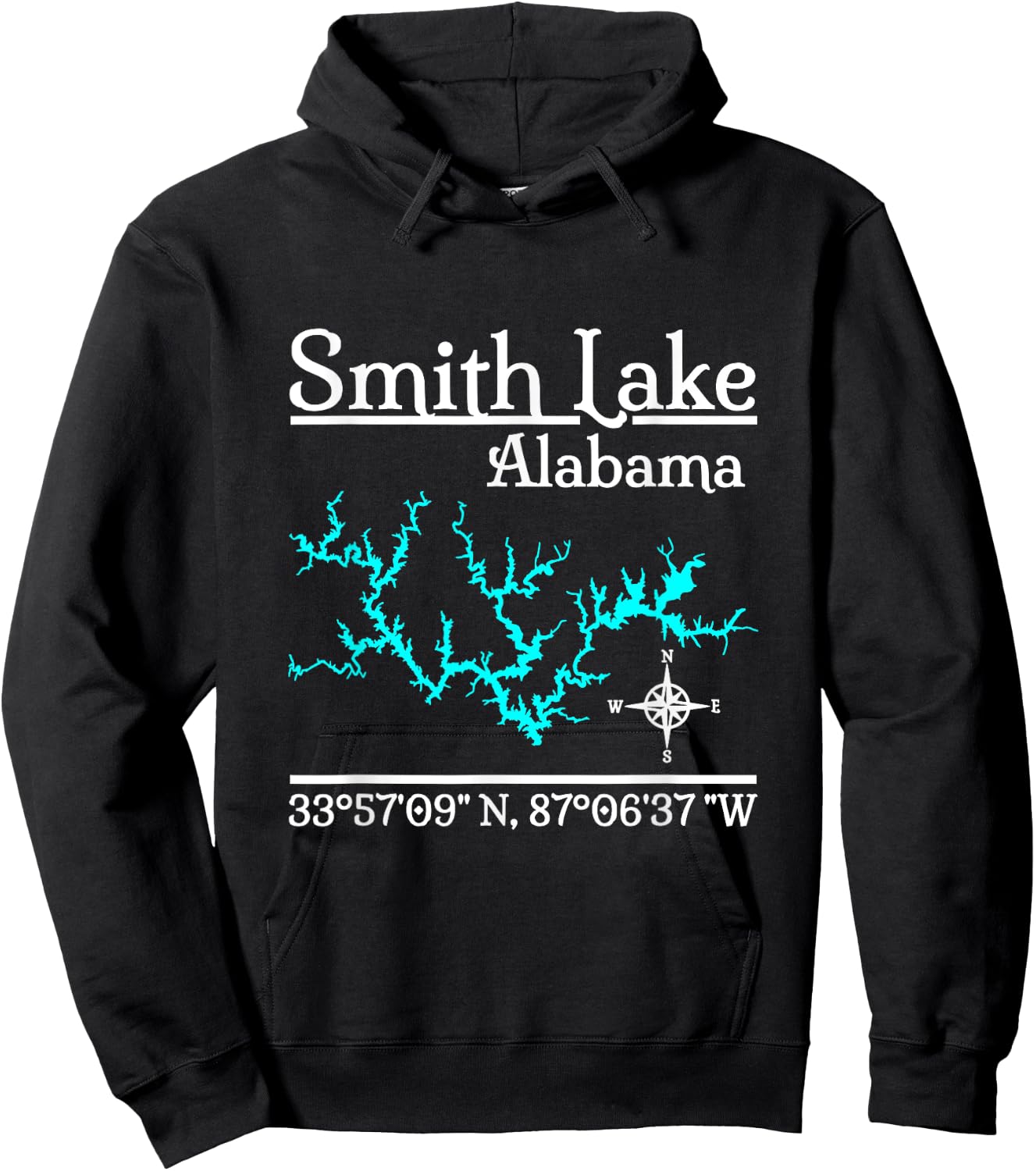 Smith Lake, Alabama Hoodie - Hoodie | Black