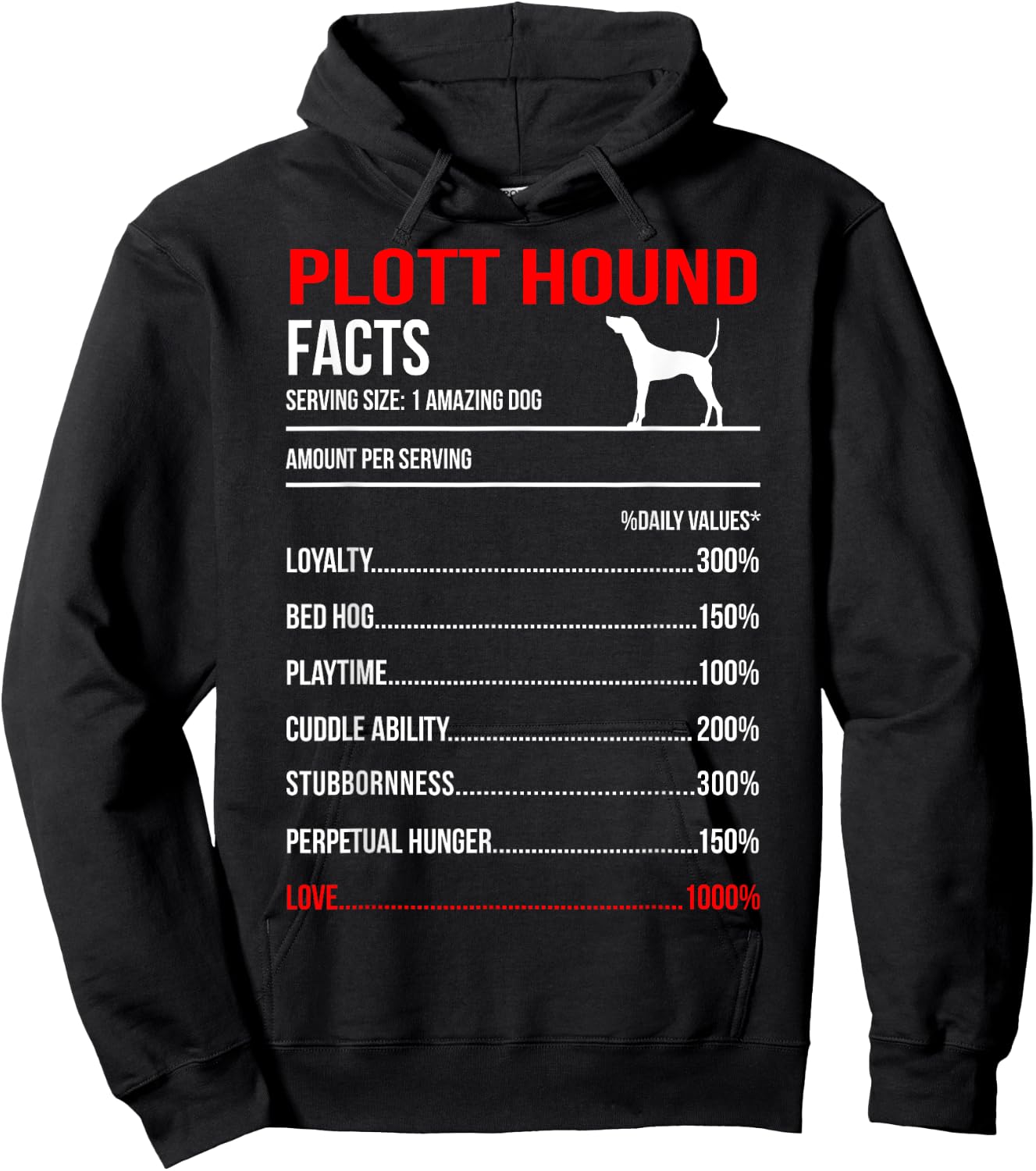 Plott hound Facts Dog Breed Lover Owner Hoodie - Hoodie | Black
