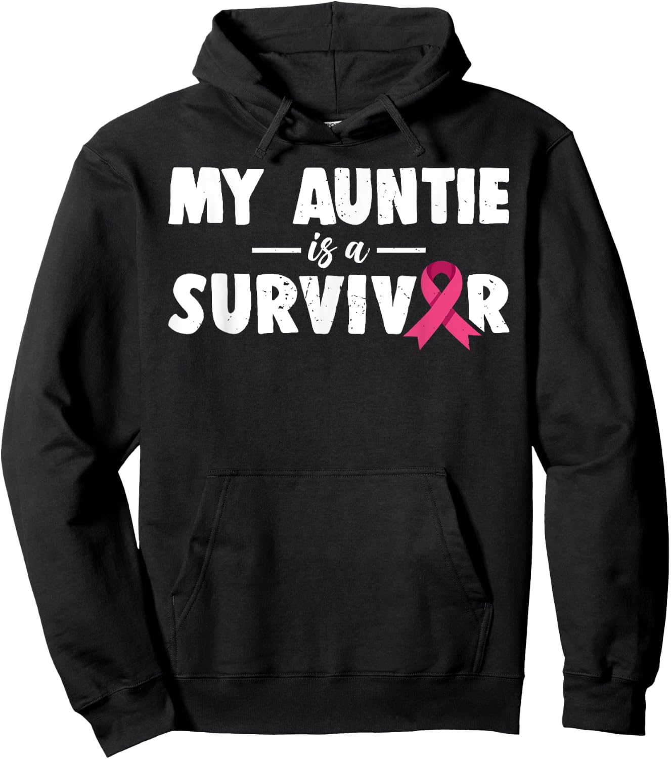 My Auntie Is A Survivor Breast Cancer Awareness Family Hoodie - Hoodie | Black