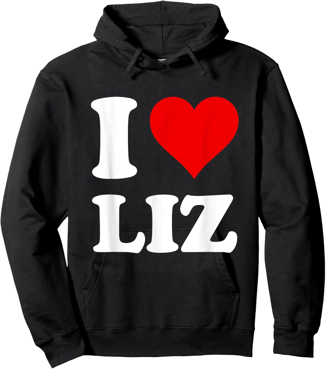 Red Heart I Love Liz Hoodie - Hoodie | Black