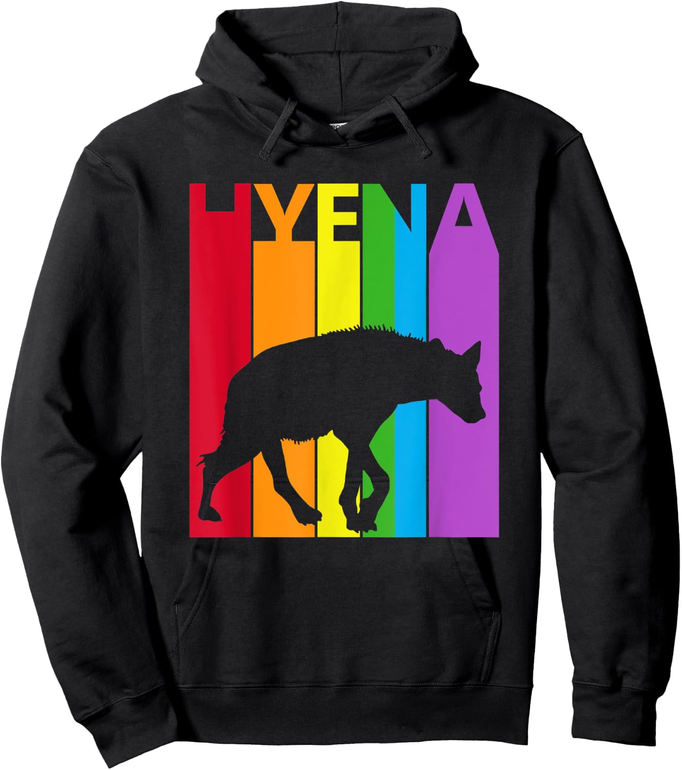 Cute Rainbow Hyena animal Lover Hoodie - Hoodie | Black