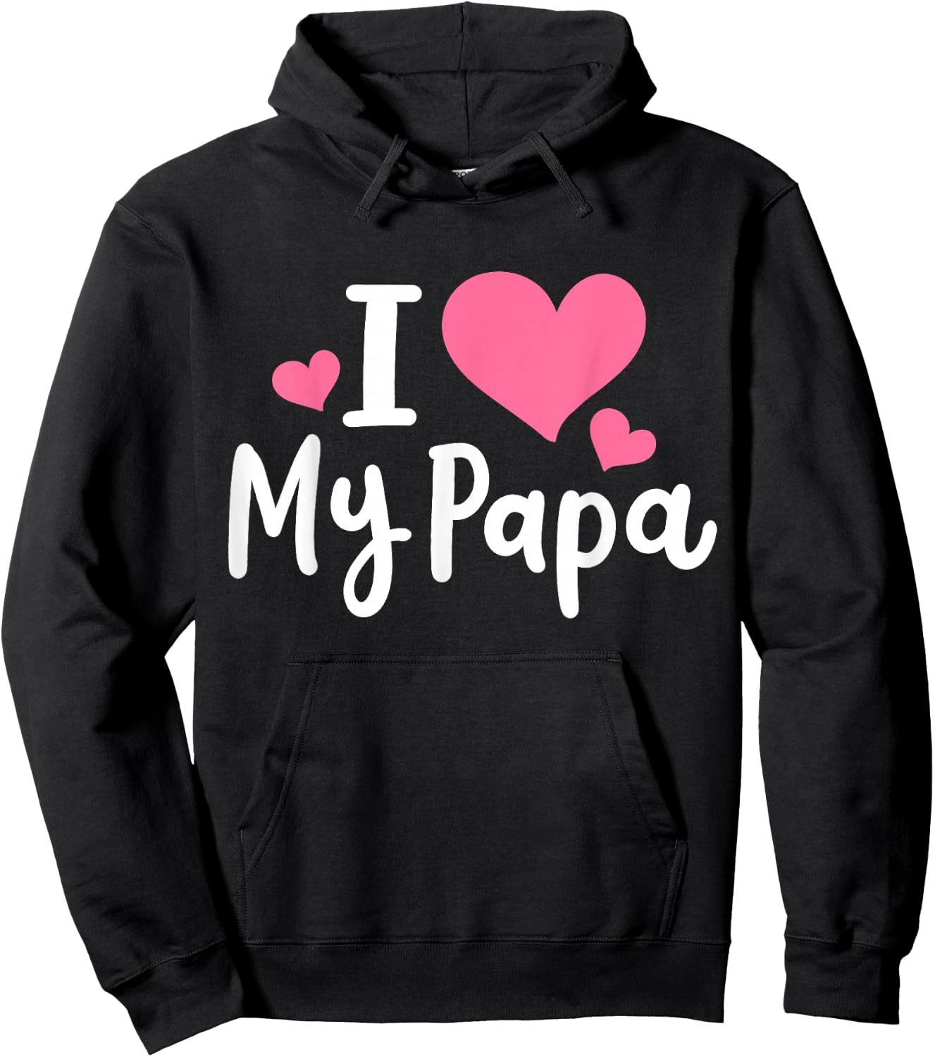 I Love My Papa Awesome Heart Dad Father's Day Cool Kids Hoodie - Hoodie | Black