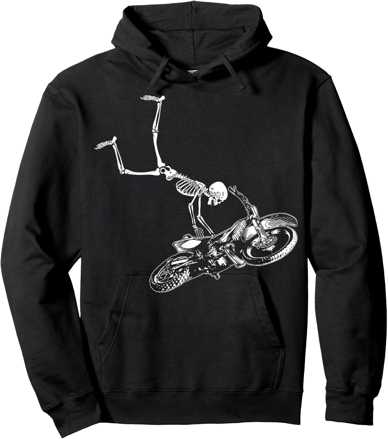 Funny Skeleton riding dirt bike men motocross biking Hoodie - Hoodie | Black