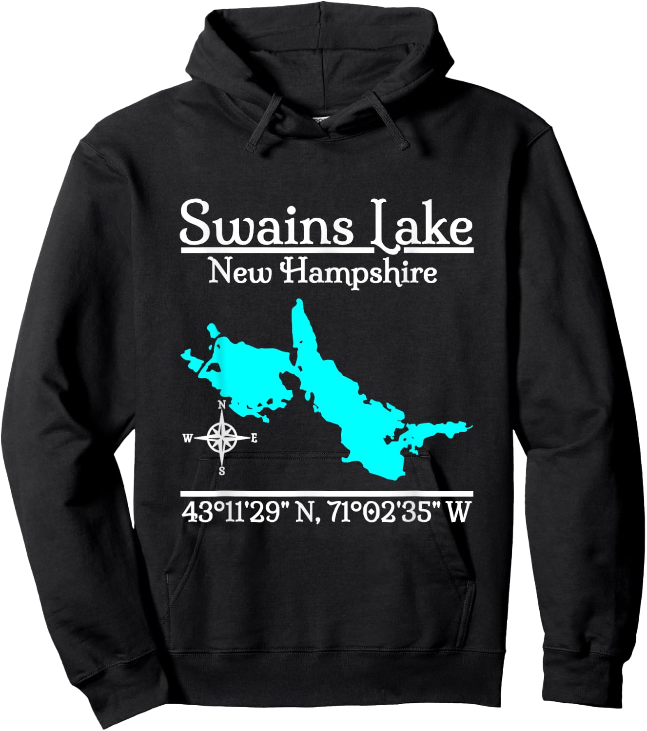 Swains Lake, New Hampshire Hoodie - Hoodie | Black