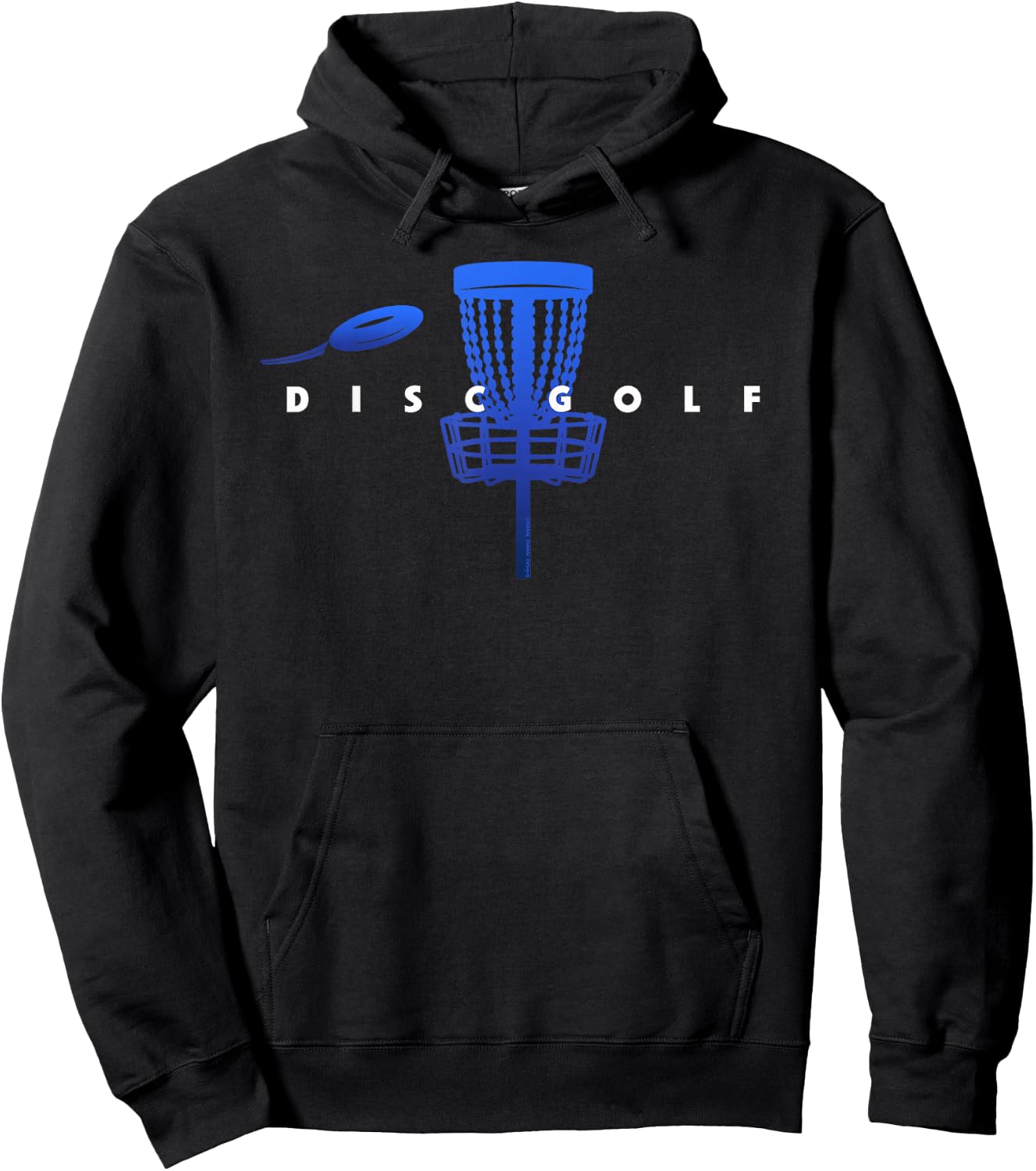 Cool Stylized Disc Golf with Basket and Disc - Disk Golf Hoodie - Hoodie | Black