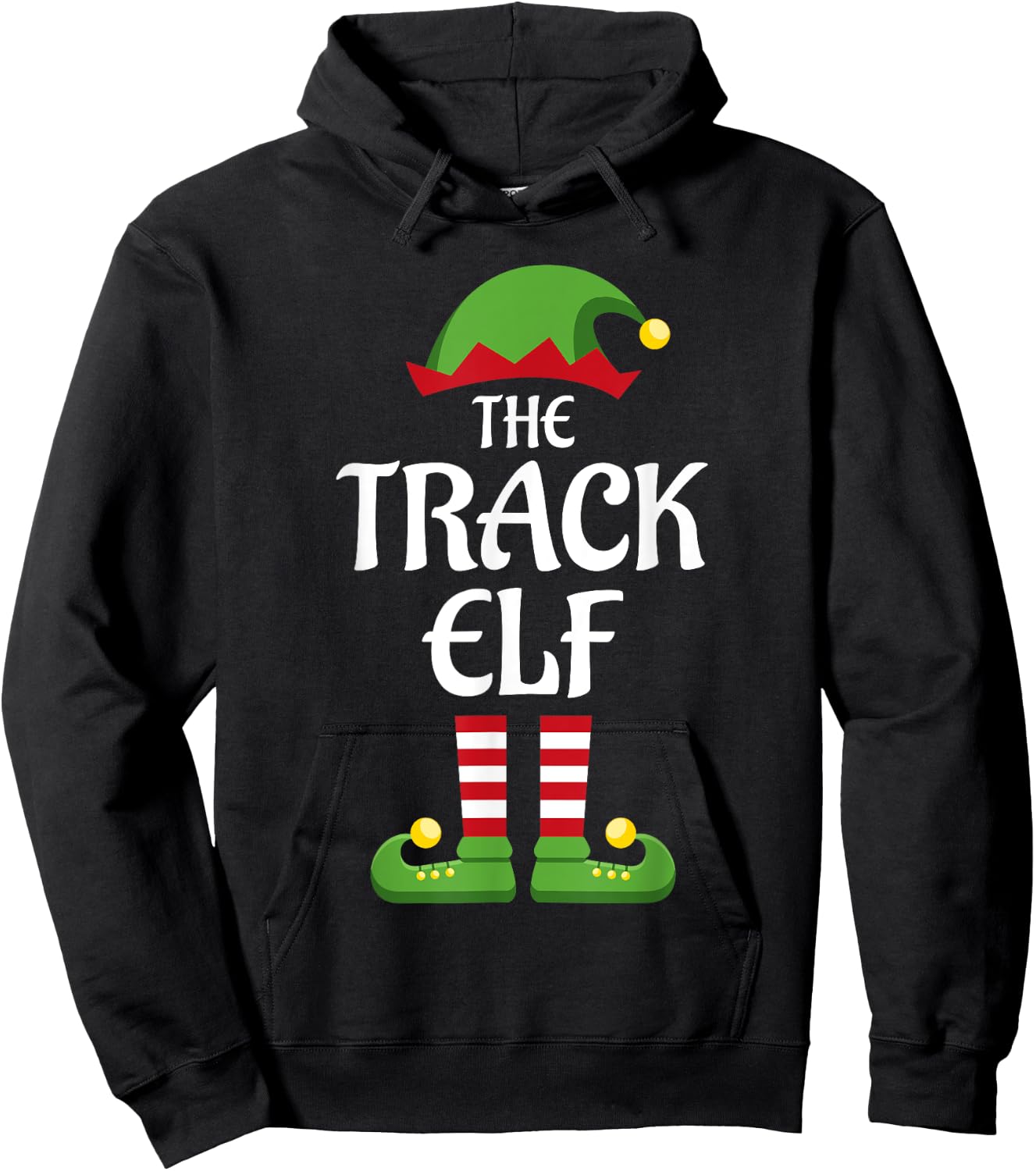 Track Elf Family Matching Group Christmas Running Hoodie - Hoodie | Black