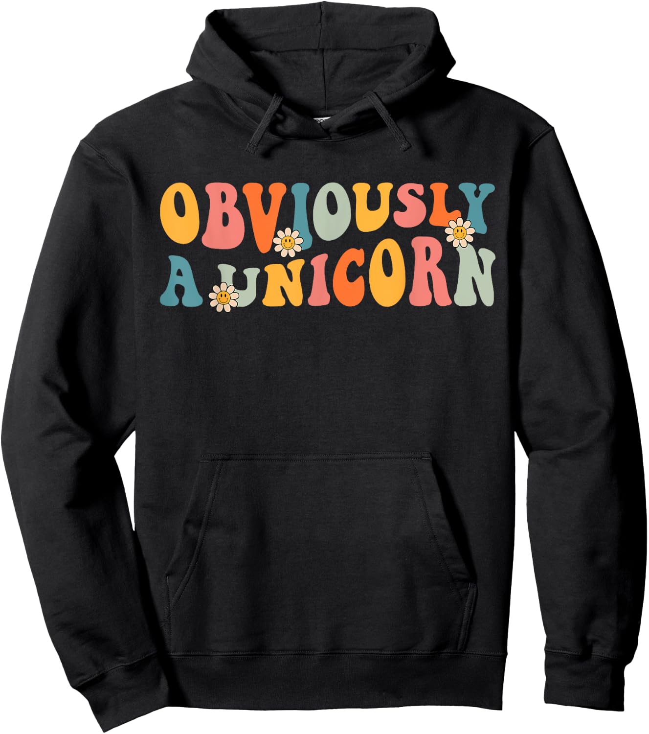 Obviously A Unicorn Retro Groovy Unicorn Squad Security Hoodie - Hoodie | Black