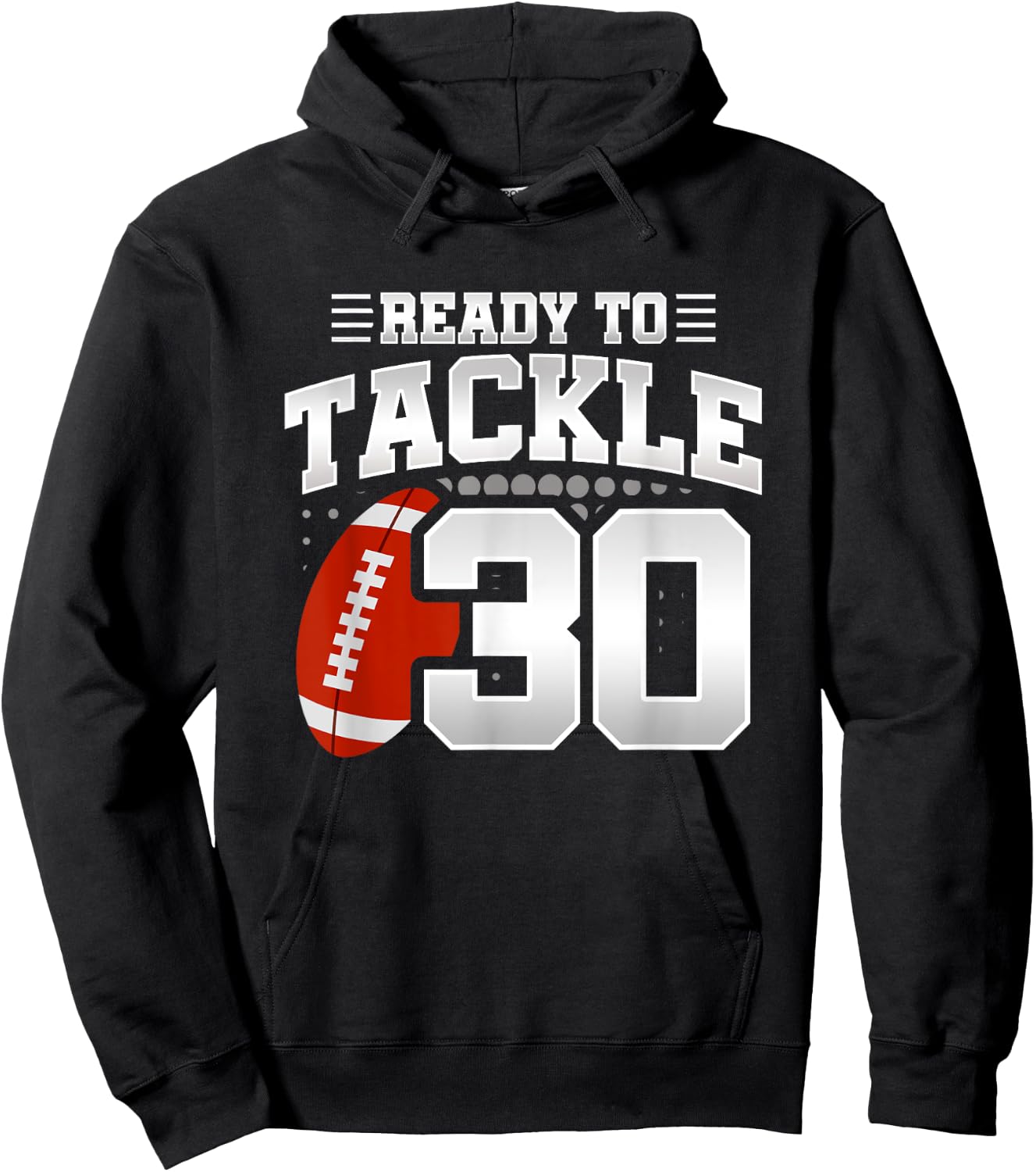 Football Birthday Party - 30th Birthday - Black, Small - Men's & Women's - Regular Fit - - Short Sleeve - Polyester 100% Hoodie - Hoodie | Black