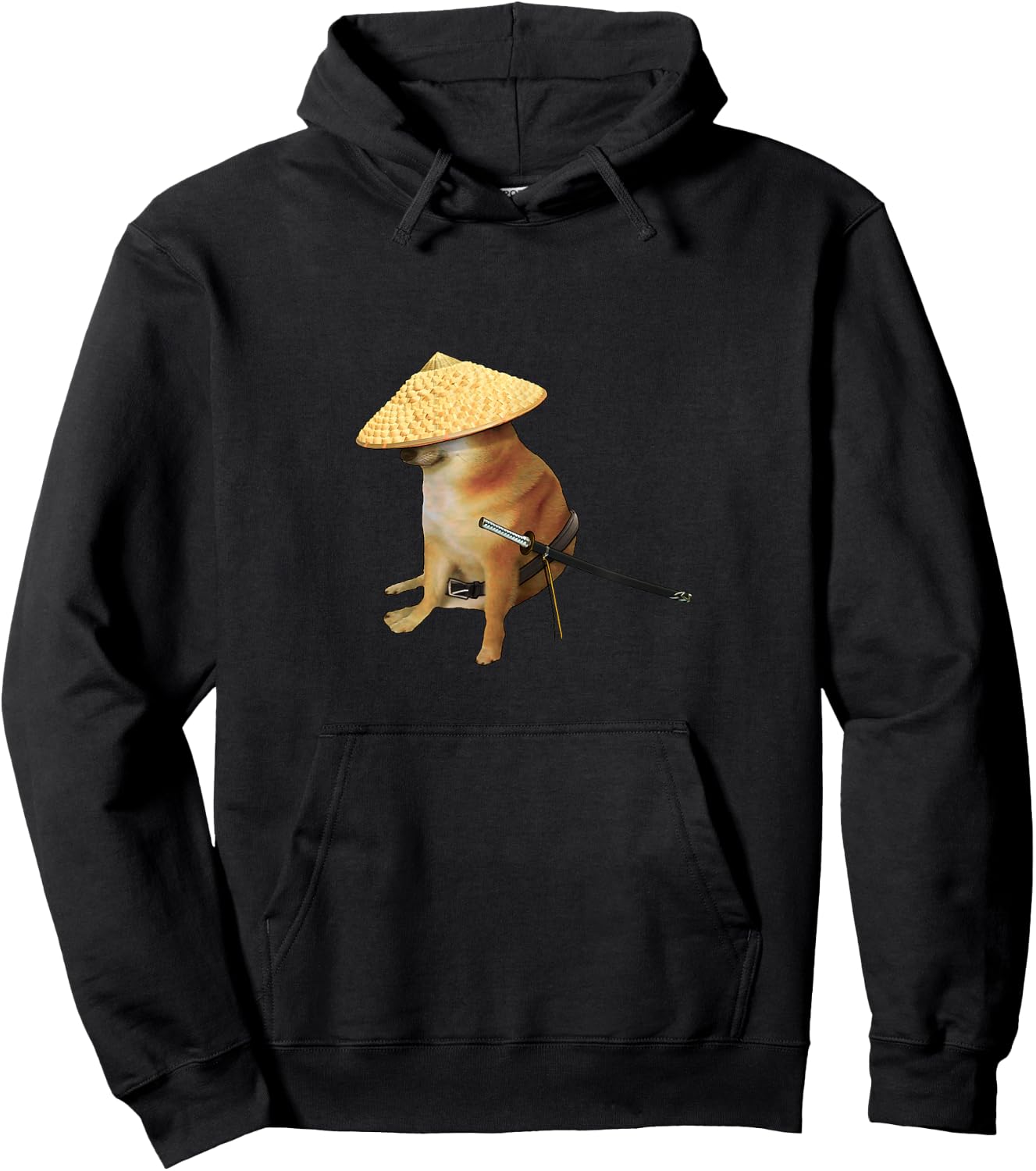 Cheems Samurai Epic Iconic Meme Shiba Inu Doge Bonk Hoodie - Hoodie | Black