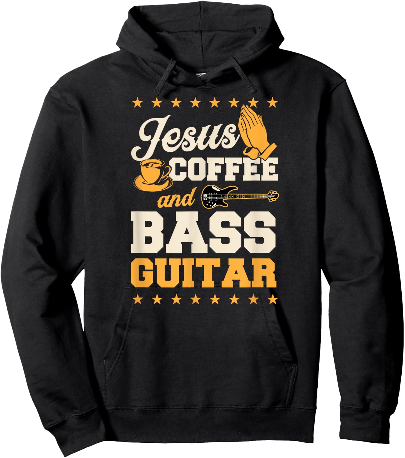 Jesus Coffee And Bass Guitar Christian Bass Guitar Player Hoodie - Hoodie | Black