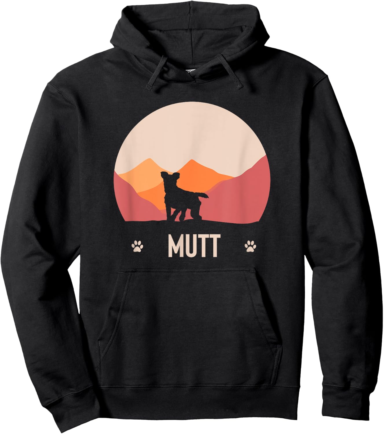 Mutt Dog Cute Silhouette Women Hoodie - Hoodie | Black