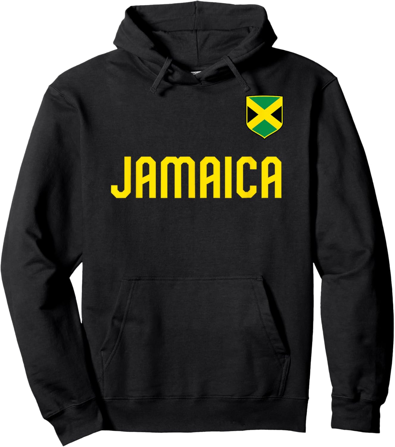 Jamaica Flag Jamaican Vintage Athletic Throwback Souvenir Hoodie - Hoodie | Black