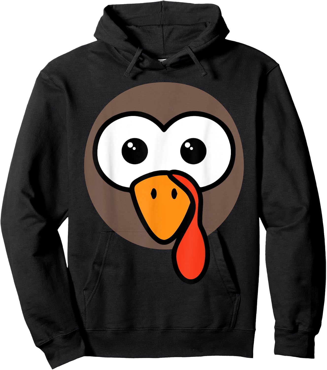 Funny Thanksgiving Silly Turkey Face Hoodie - Hoodie | Black