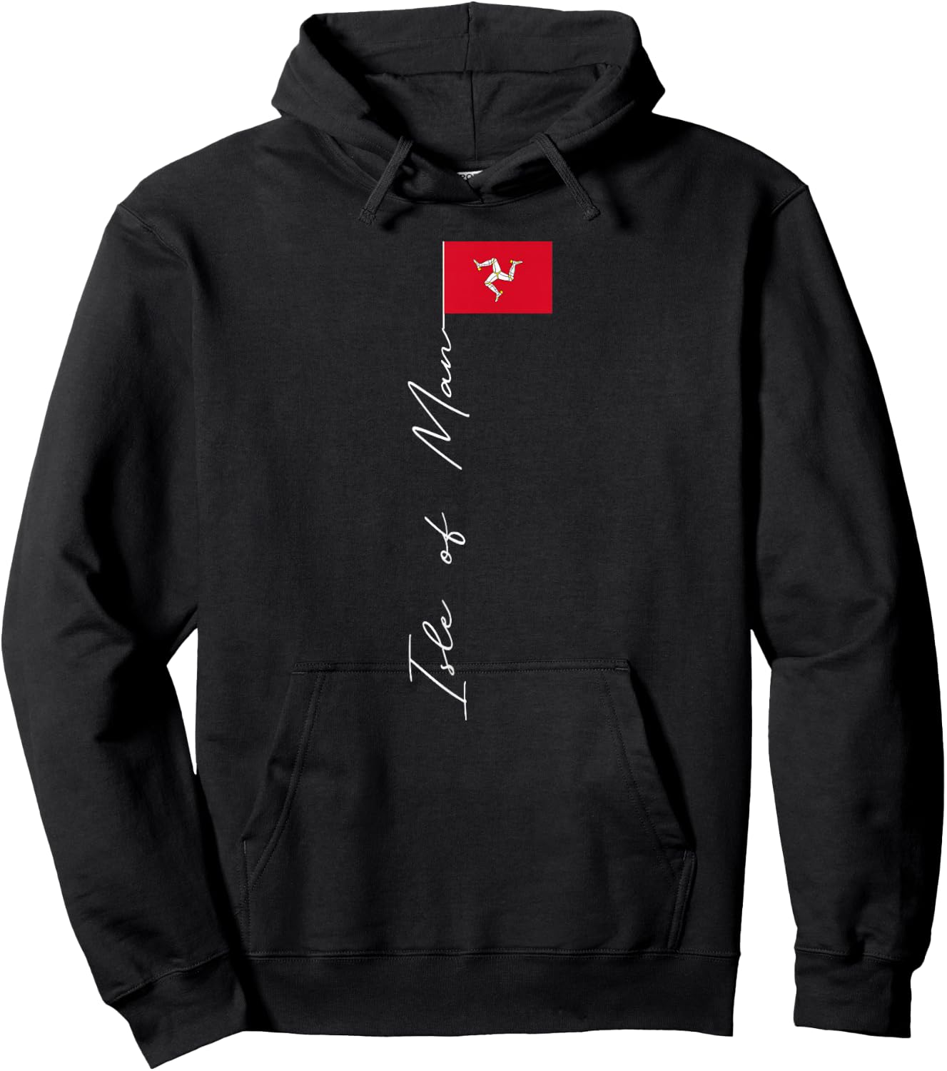 Isle of Man Signature Flag Pole Patriotic Isle of Man Flag Hoodie - Hoodie | Black