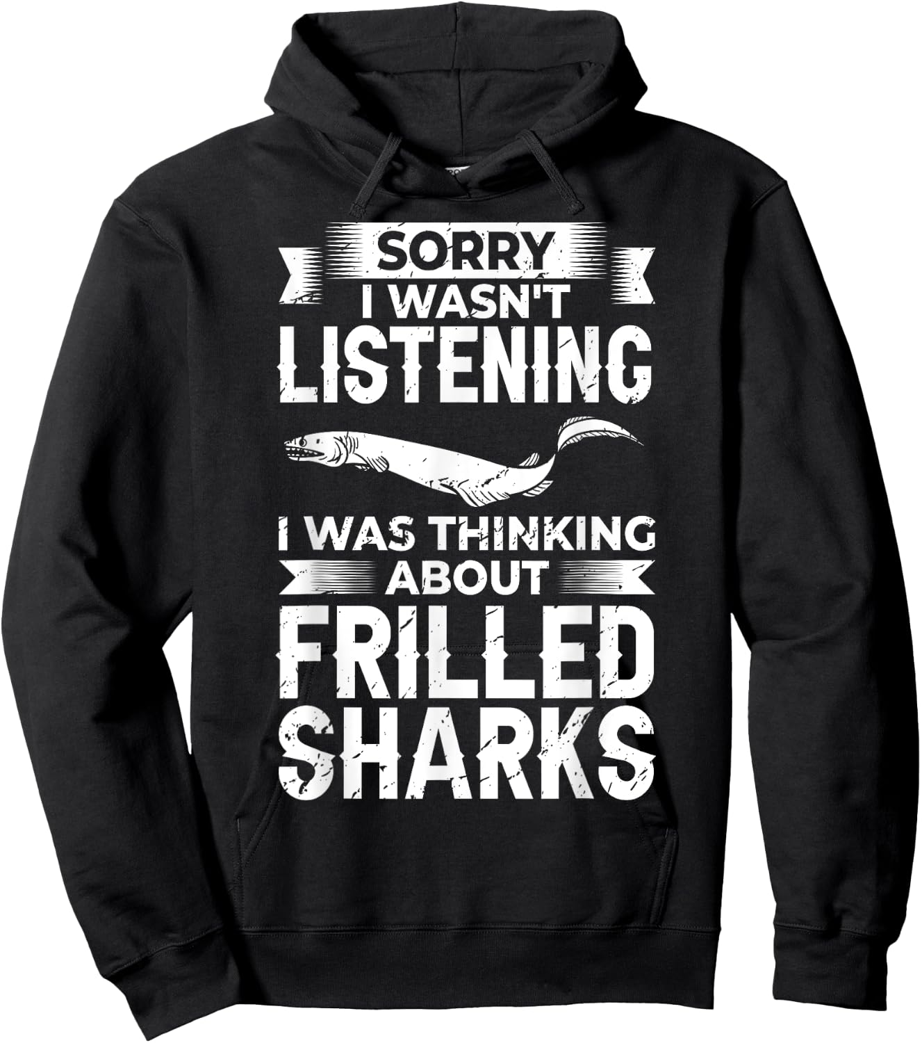 Frilled Shark Animal Tooth Funny Ocean Hoodie - Hoodie | Black