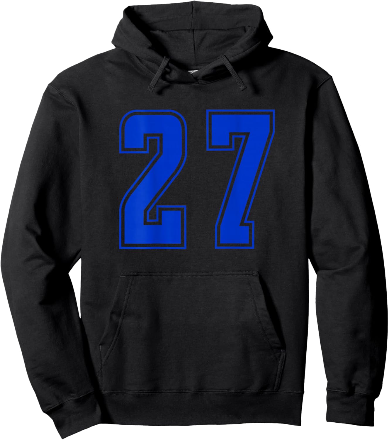 Blue Royal Number 27 Team Junior Sports Numbered Uniform Hoodie - Hoodie | Black