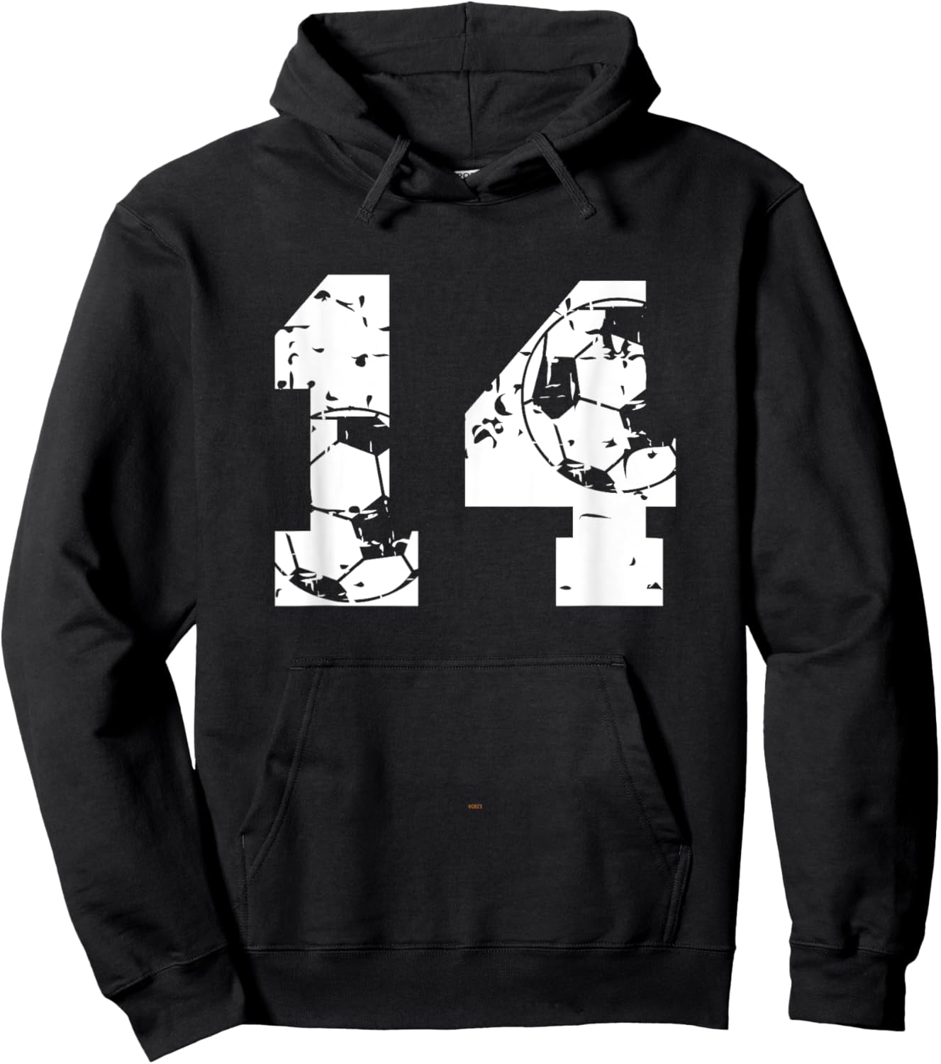 Soccer 14th Birthday 14 Years Old Ball Number Kid Boy Hoodie - Hoodie | Black