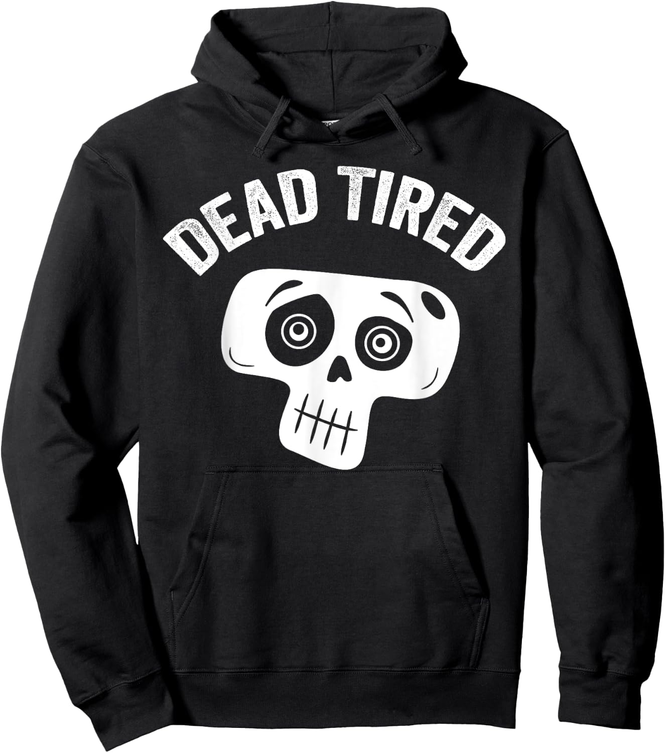 Dead Tired mom dad funny skull pajama cute bedtime insomniac Hoodie - Hoodie | Black
