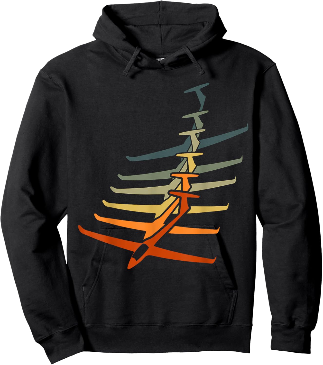 Vintage Glider Airplane Pilot Funny Gliding Soaring Lovers Hoodie - Hoodie | Black
