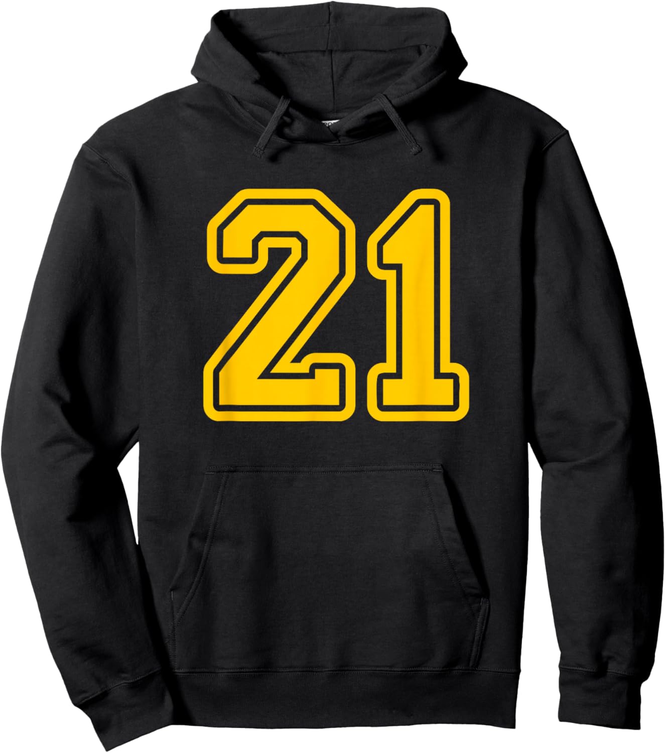 Number #21 Yellow Sport Number 21 Hoodie - Hoodie | Black