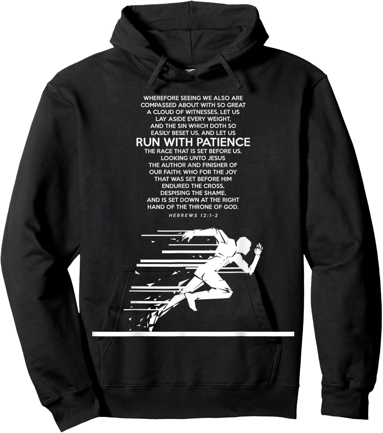 proverbs bible study Hebrews 12 1 2 Hoodie - Hoodie | Black