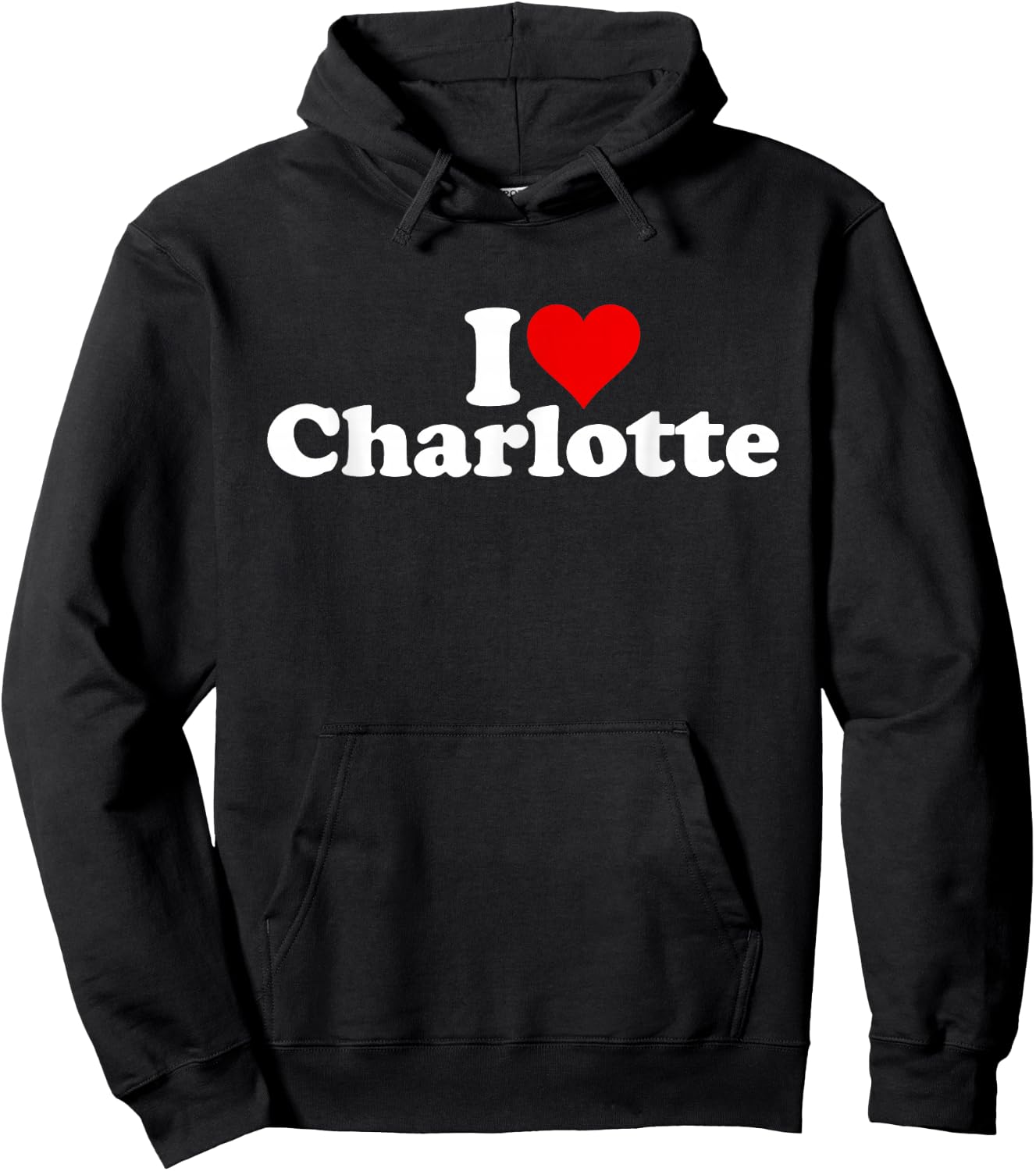 I Love Heart Charlotte North Carolina Hoodie - Hoodie | Black