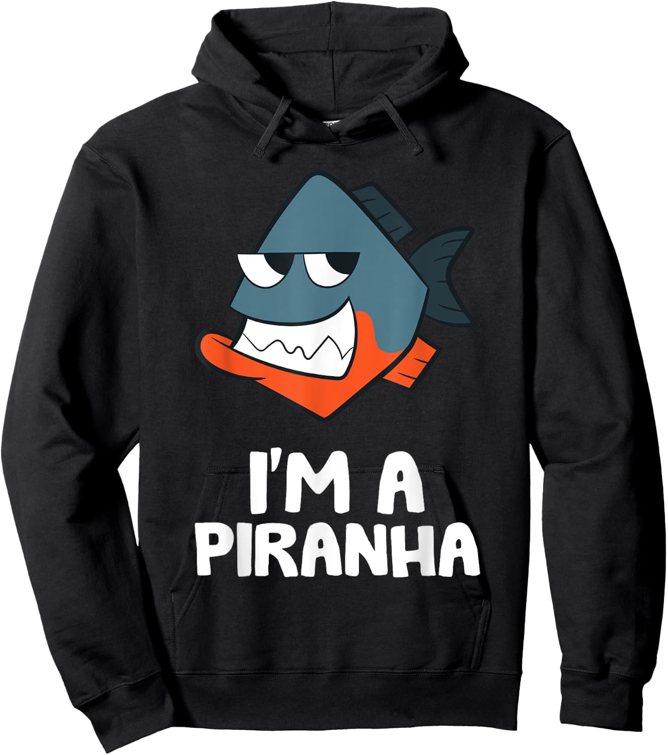 Funny Piranha Fish Gifts I'm A Piranha Kawaii Piranha Fish Drawing -Kids Black Small Hoodie - Hoodie | Black