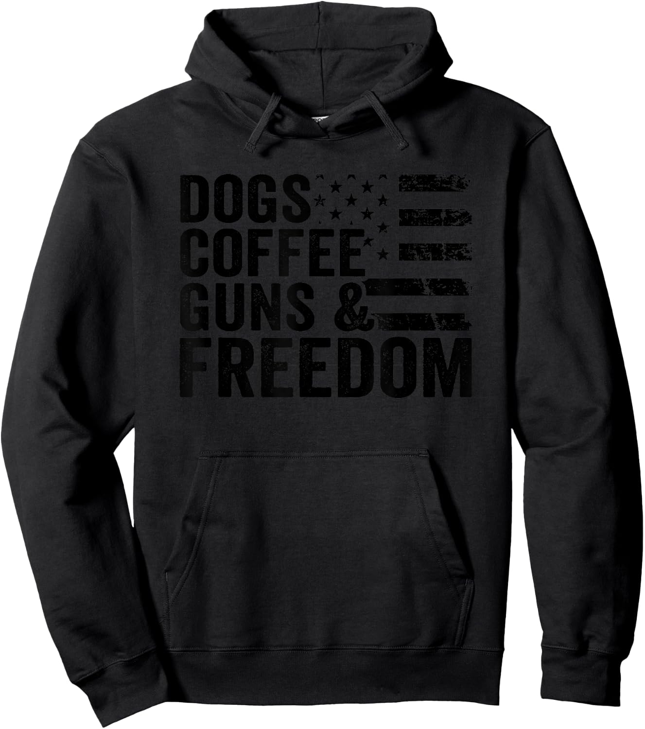 Dogs Coffee Guns & Freedom - Pro Guns USA Flag Funny Gun Hoodie - Hoodie | Black