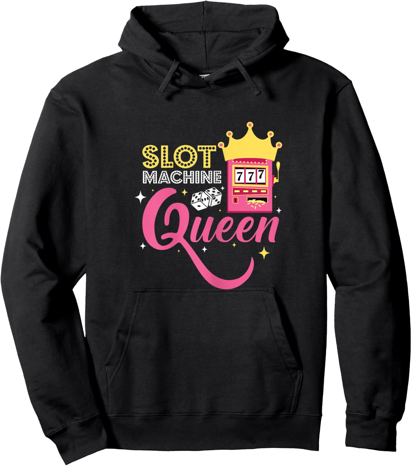 Slot Machine Queen - Funny Casino Gambling Gambler Hoodie - Hoodie | Black