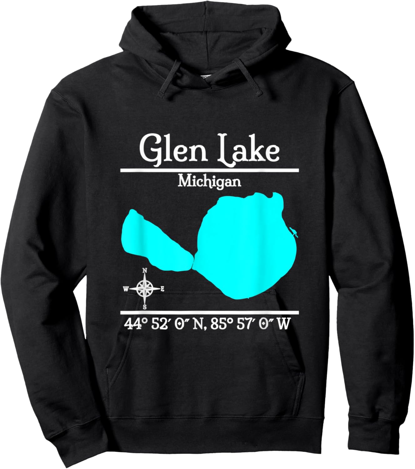 Glen Lake, Michigan Hoodie - Hoodie | Black