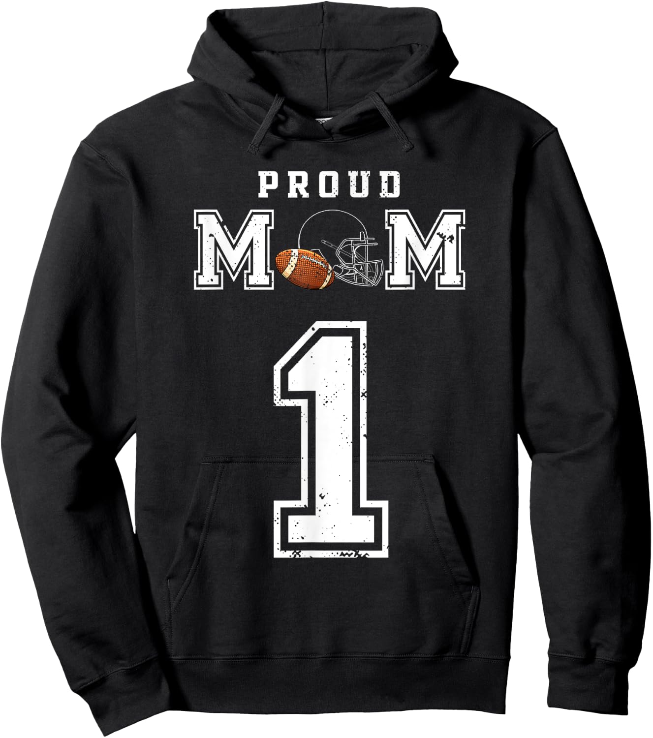 Proud Football Mom Number 1 Personalized Custom For Mom Hoodie - Hoodie | Black