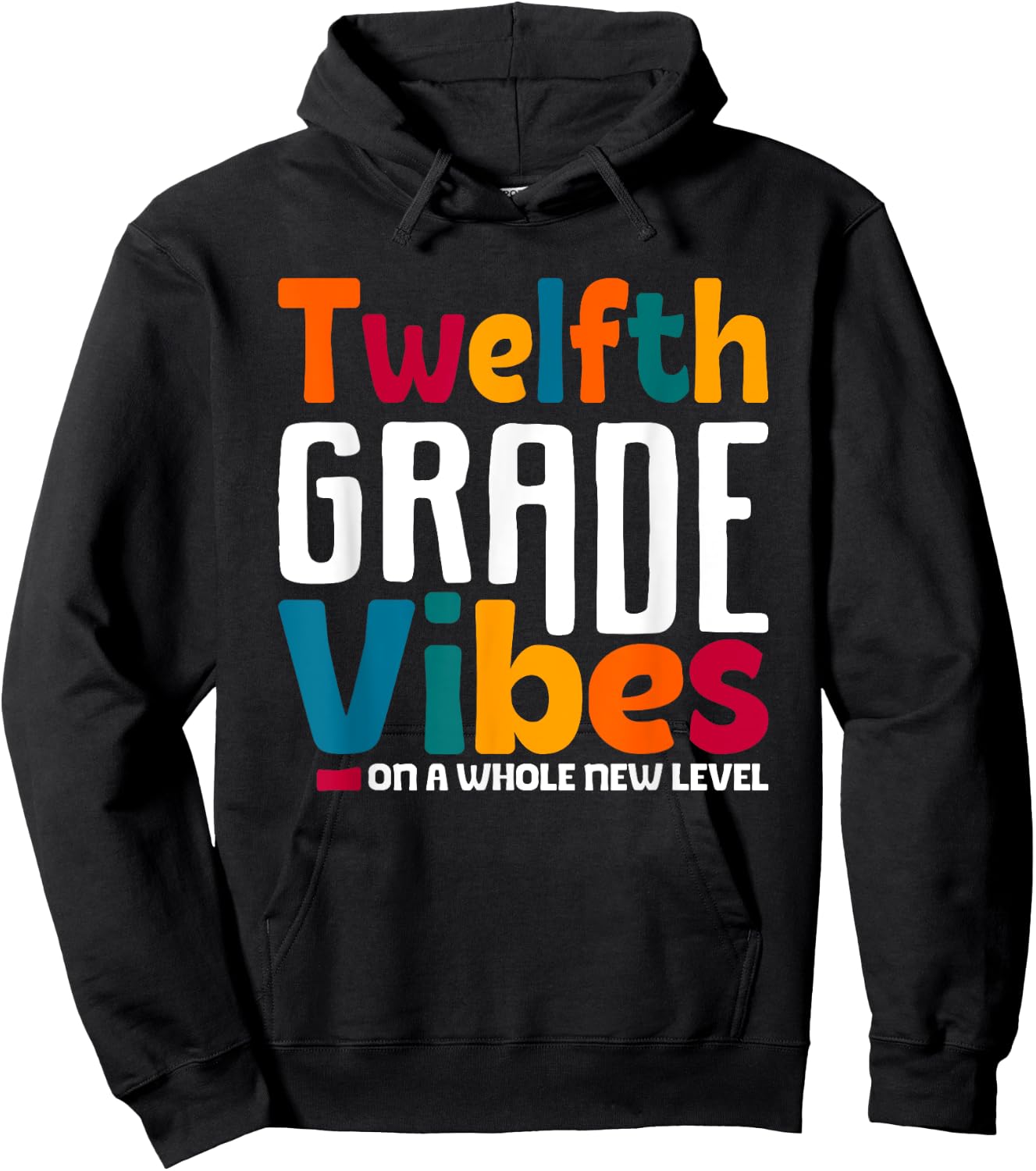 Twelfth Grade Vibes Vintage 1st Day School Team 12th Grade Hoodie - Hoodie | Black