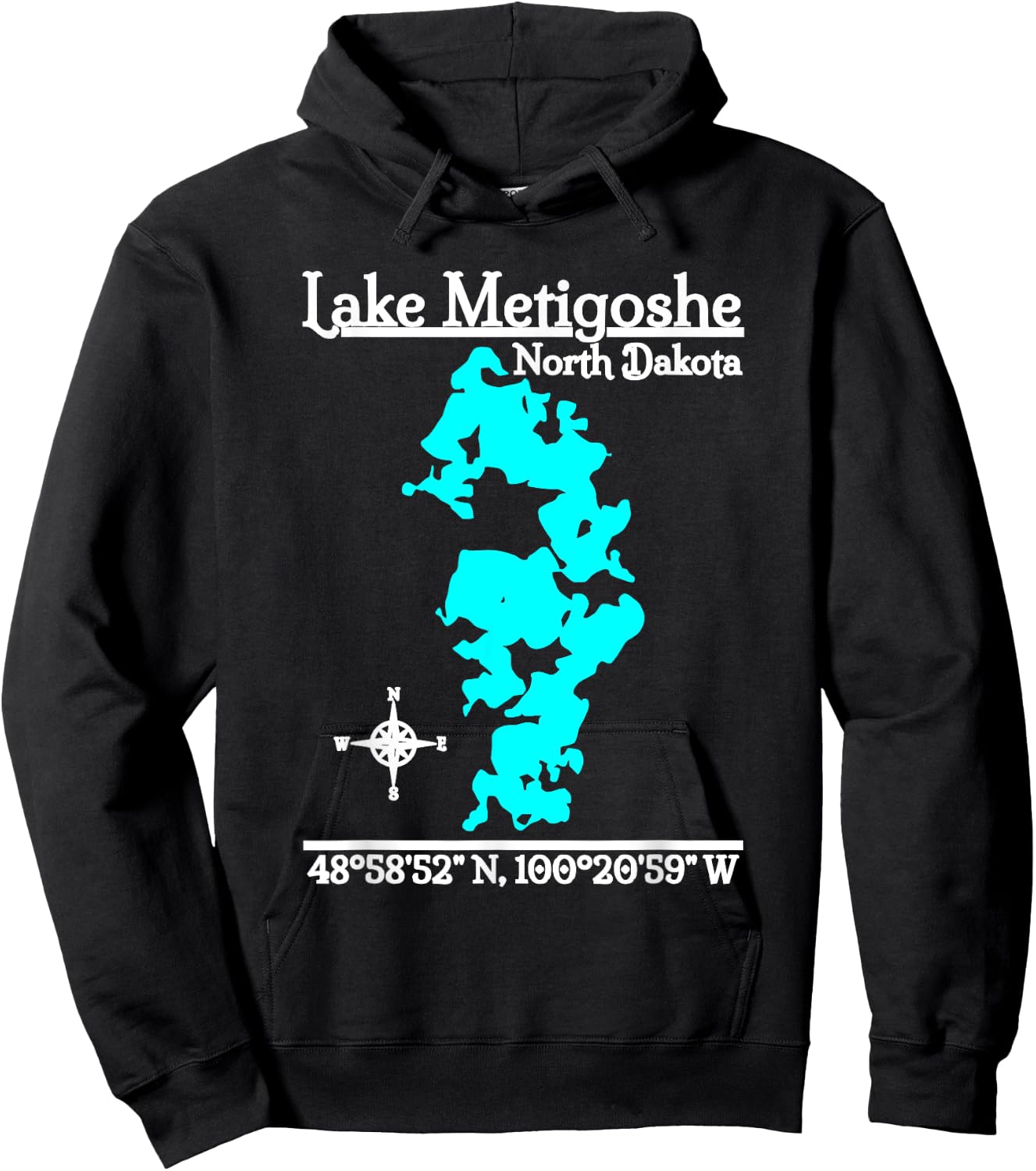 Lake Metigoshe, North Dakota Hoodie - Hoodie | Black