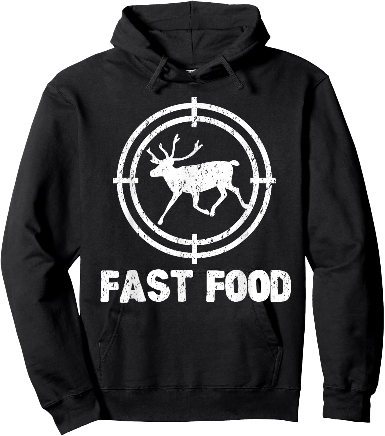 Funny Fast Food Deer Hunting Hunter Gift Hoodie - Hoodie | Black