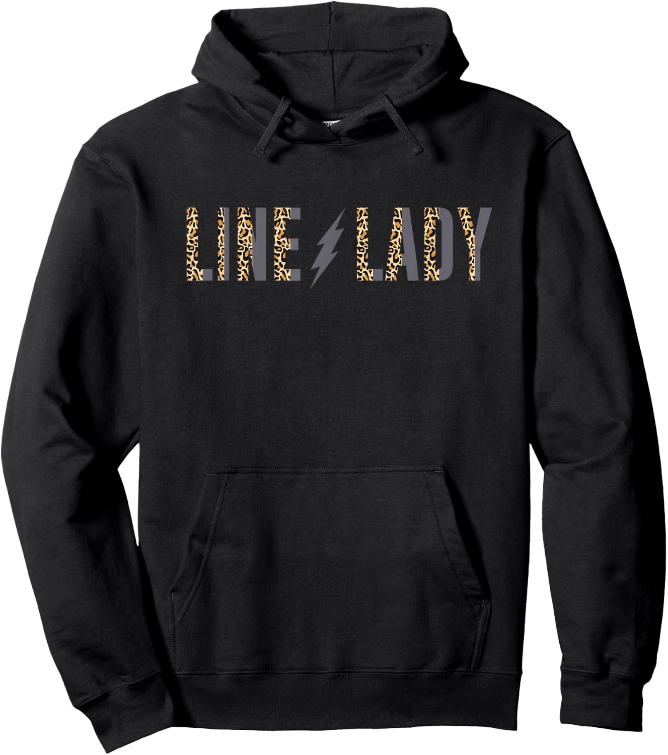 Lineman Girlfriend Line Lady Leopard Electricians Lady Hoodie - Hoodie | Black