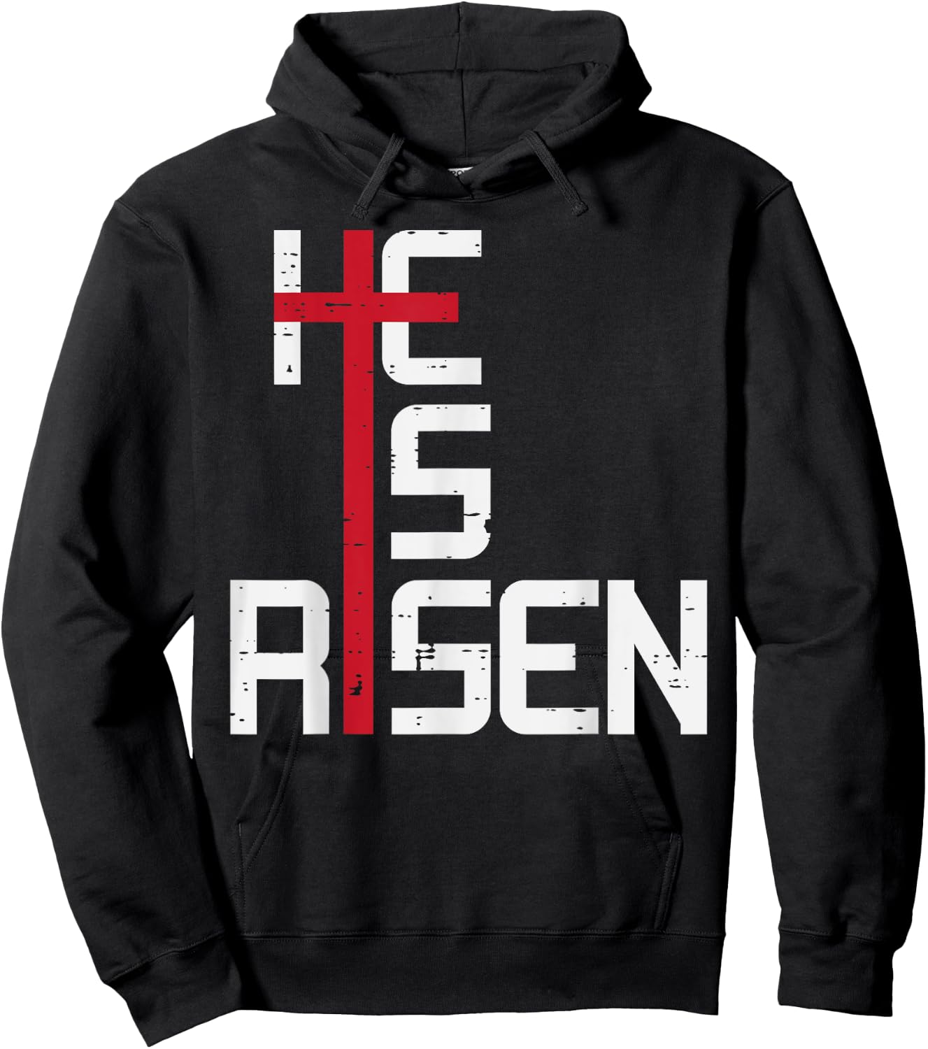 He Is Risen Cross Jesus Easter Christian Religious Men Teens Hoodie - Hoodie | Black