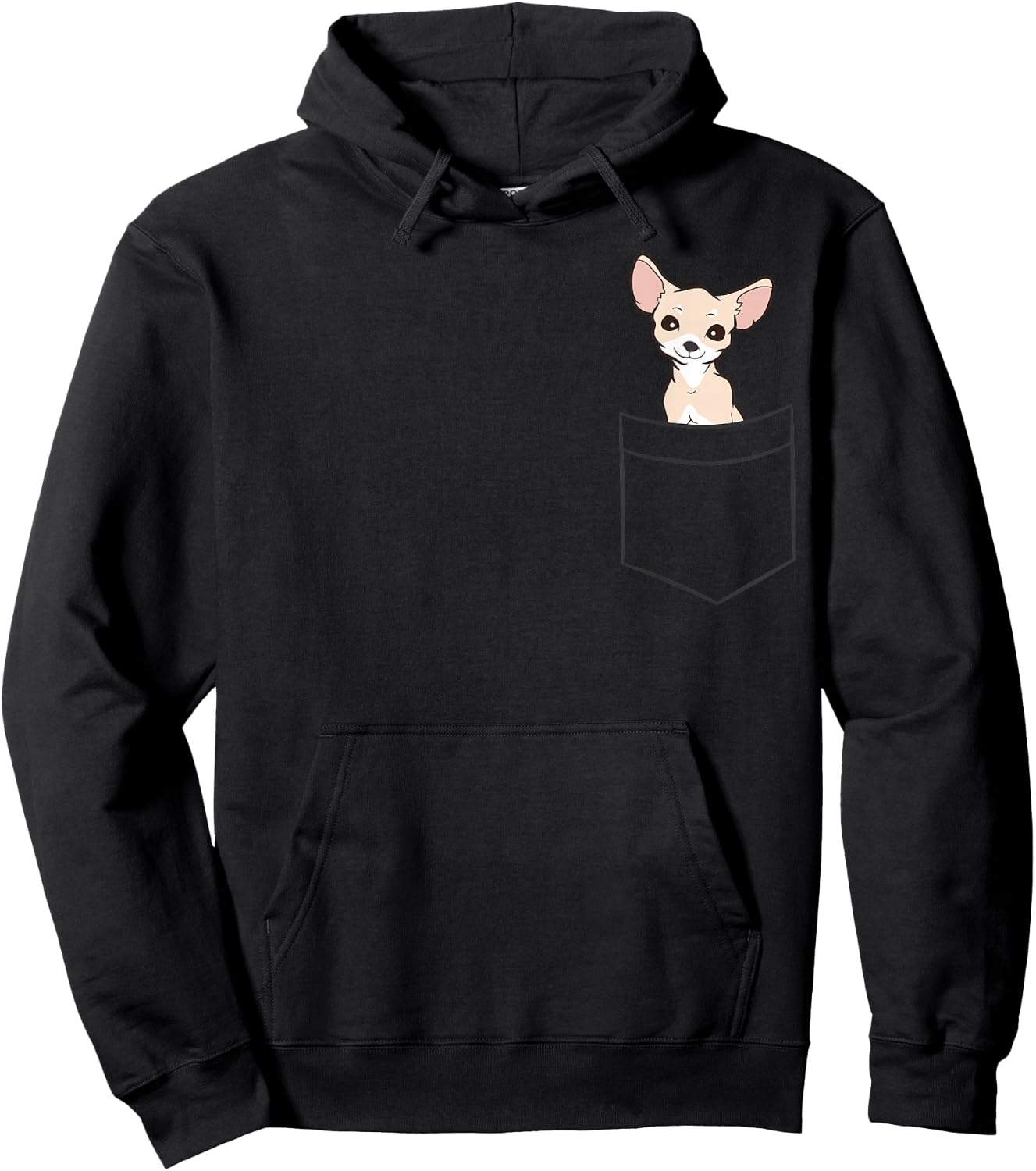 Chihuahua In a Pocket Cute Pocket Chihuahua Dog Hoodie - Hoodie | Black