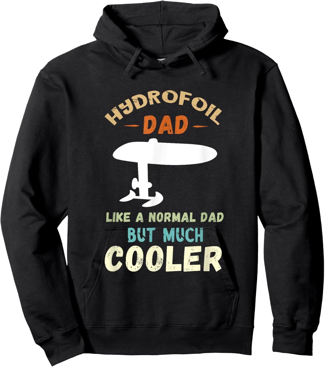 Foiler Hydrofoil Dad Foil Efoil Electric Hydrofoil Surfboard Hoodie - Hoodie | Black