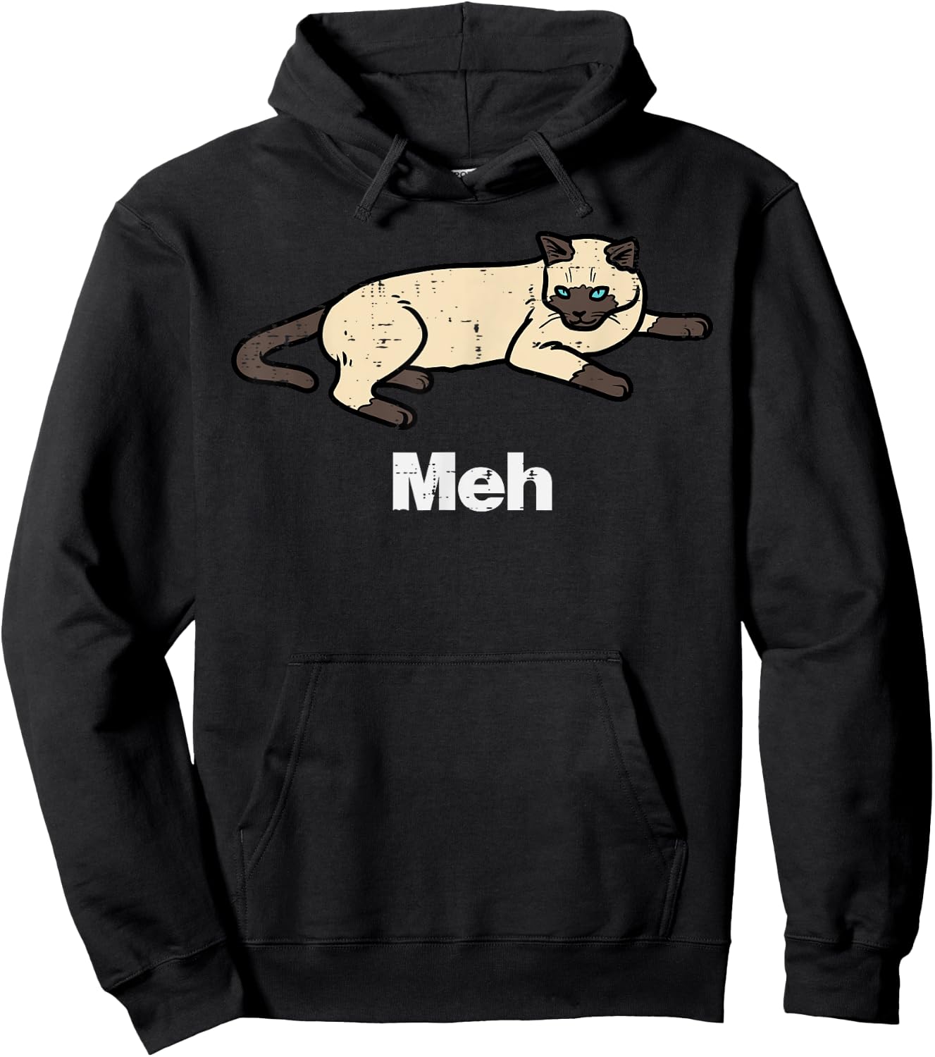 Siamese Cat Meh Funny Meow Balinese Kitty Pet Men Women Kids Hoodie - Hoodie | Black