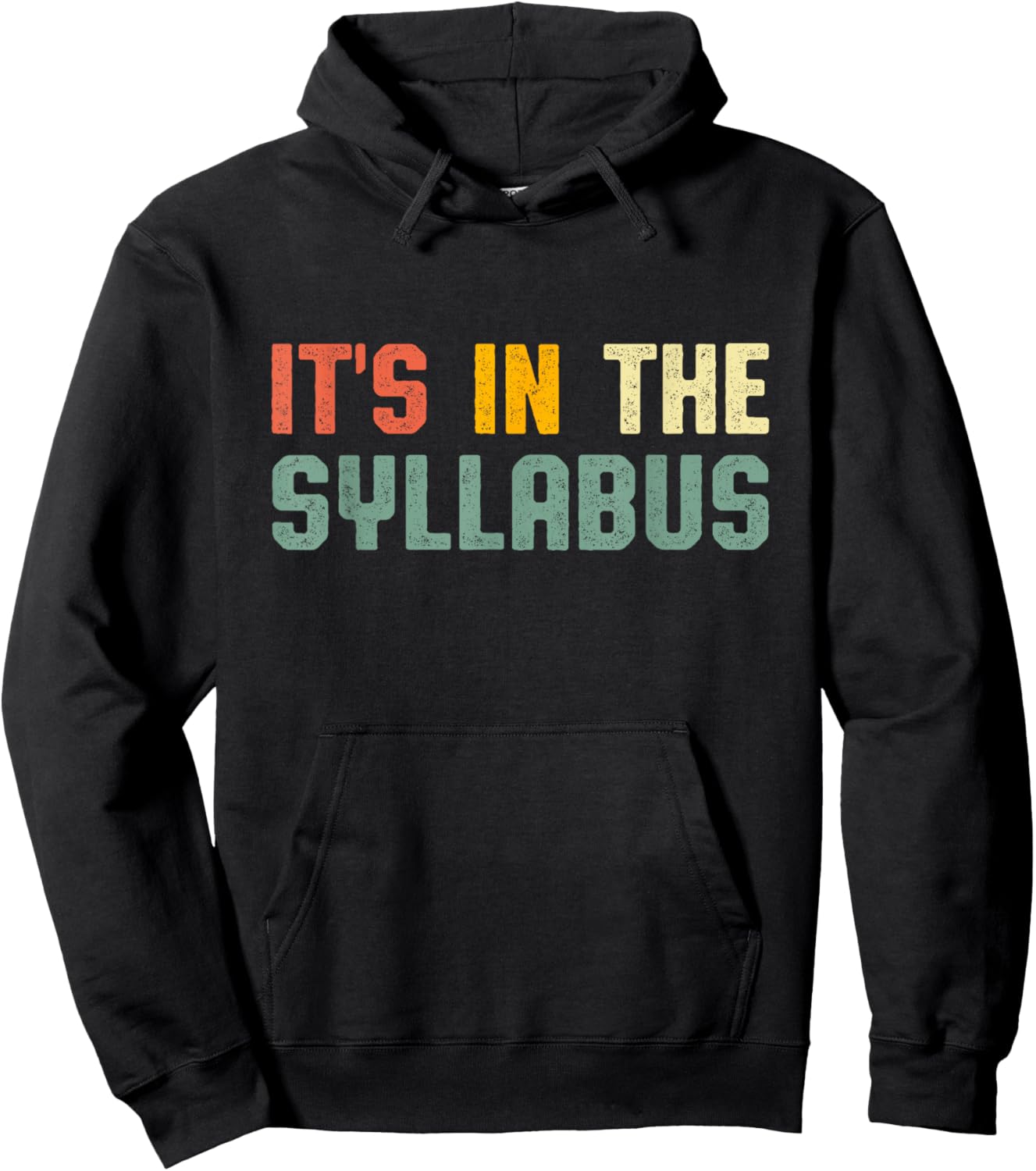 Retro Tenure Professor Its in The Syllabus College Teacher Women Girls Kids Hoodie - Hoodie | Black