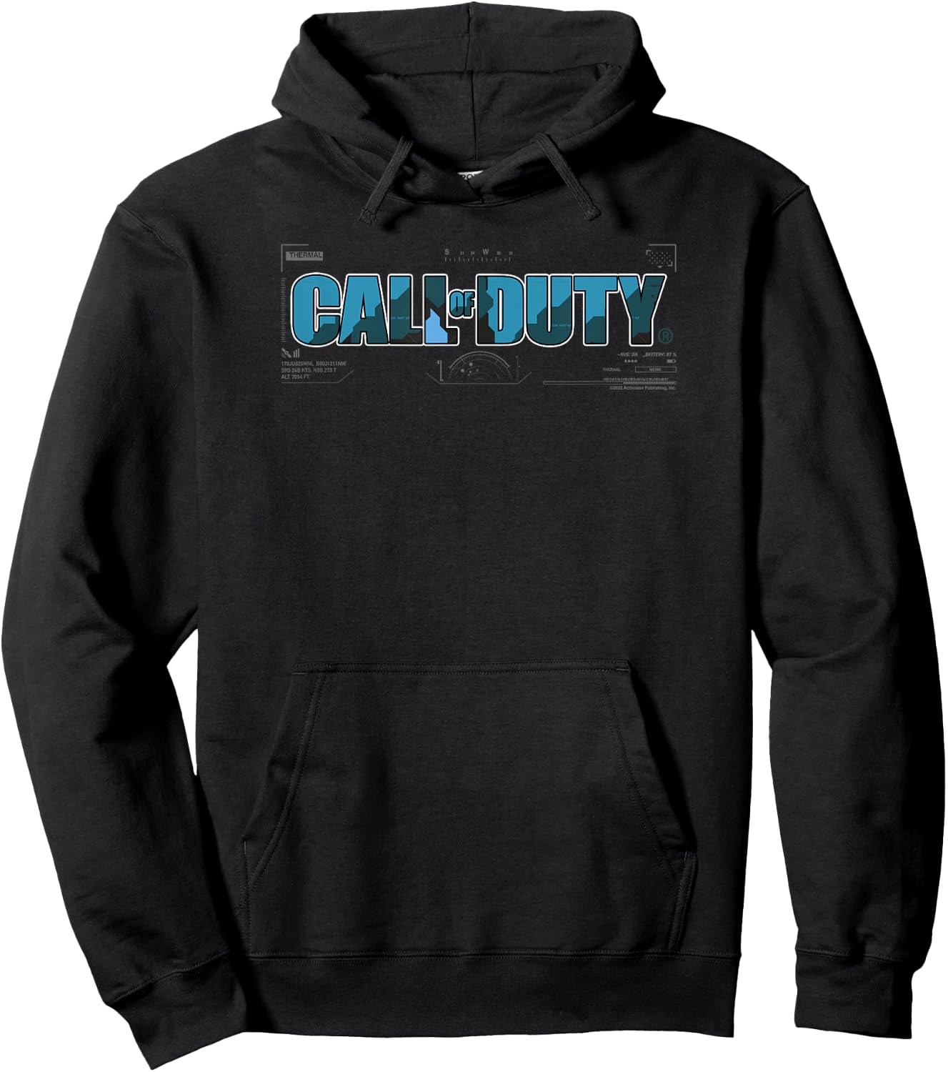 Call Of Duty Classic Game Logo Seen Through Visor V2 Hoodie - Hoodie | Black