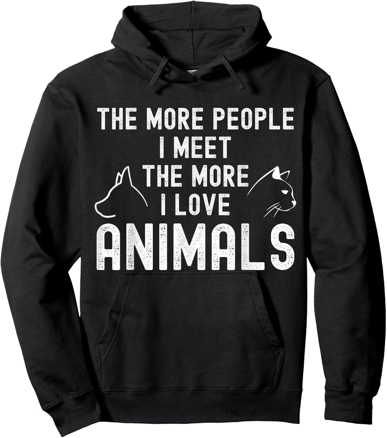 The More People I Meet The More I Love Animals Hoodie - Hoodie | Black