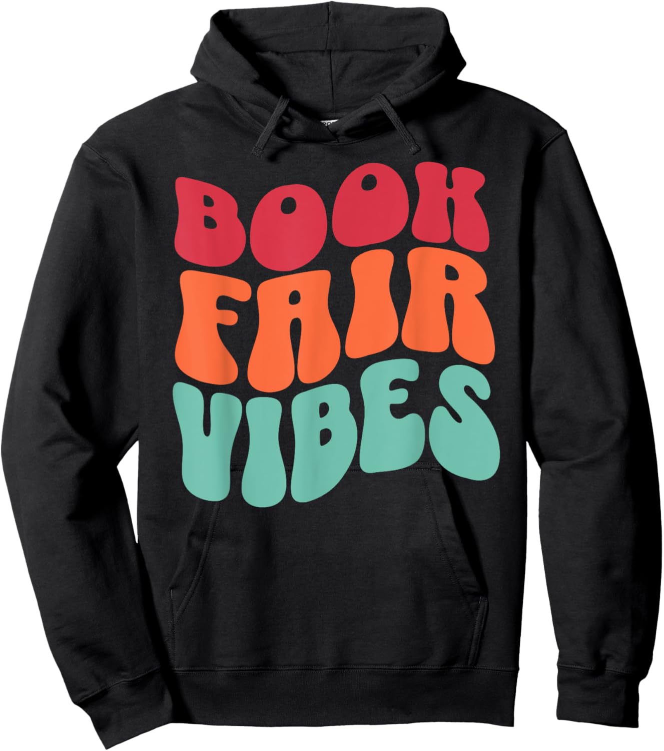 School Book Fair Vibe Groovy 70s Retro Reading Librarian Hoodie - Hoodie | Black