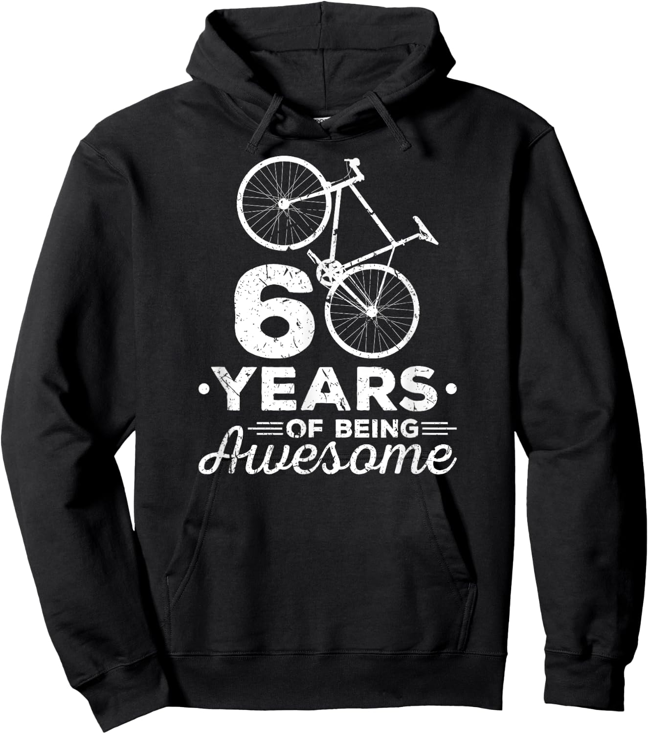 60 Years Of Being Awesome Road Bike Cycling Bicycle Hoodie - Hoodie | Black