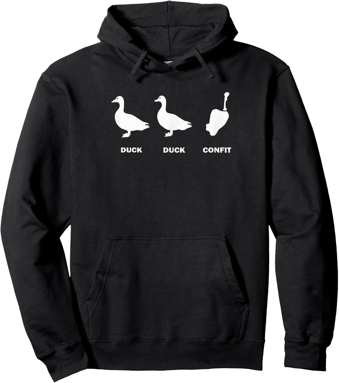 Duck Duck Confit Adult Food Pun Chef Apparel Hoodie - Hoodie | Black